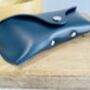 Personalised Dark Blue Leather Glasses Case, thumbnail 8 of 12