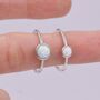 Sterling Silver Opal Skinny Stacking Ring, thumbnail 2 of 10