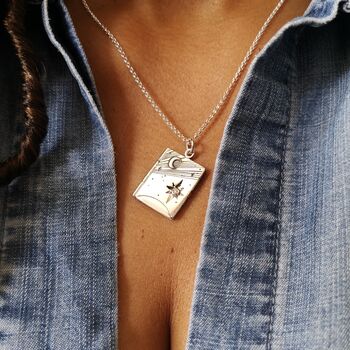 Personalised Silver Or Gold Celestial Locket Necklace, 3 of 10