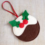 Handmade Felt Pudding Christmas Decoration, thumbnail 1 of 4