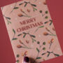 Vintage Style Mistletoe Christmas Cards, thumbnail 5 of 6