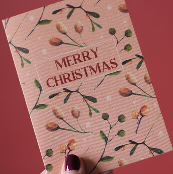 Vintage Style Mistletoe Christmas Cards, 5 of 6