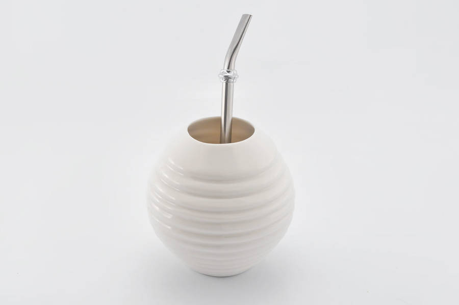 handmade porcelain yerba mate mug by kina ceramics