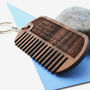 Personalised Beard And Moustache Comb Keyring, thumbnail 1 of 7