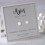 Aries Symbol Sterling Silver Stud Earrings, thumbnail 2 of 11