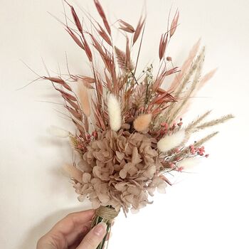 Blush Hydrangea Dried Flower Posy With Jar, 3 of 10