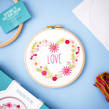 Floral Love Heart Embroidery Kit, 2 of 8
