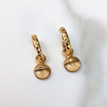 The Orb Citrine November Birthstone Earrings, 3 of 5