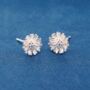 Sterling Silver Floral Burst Stud Earrings, thumbnail 1 of 7