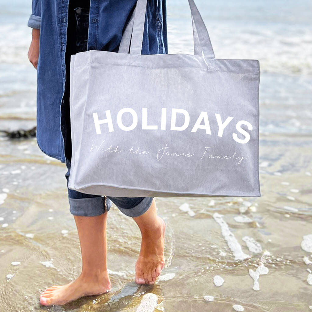 Personalised Slogan Holiday Oversized Beach Bag, 1 of 7