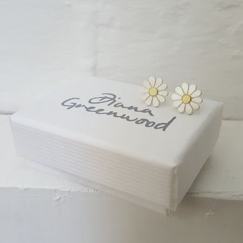 Teeny Daisy Earrings In Solid Silver And 18ct Gold, 4 of 6