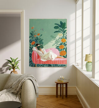 Female Book Reading Art Print, 2 of 4