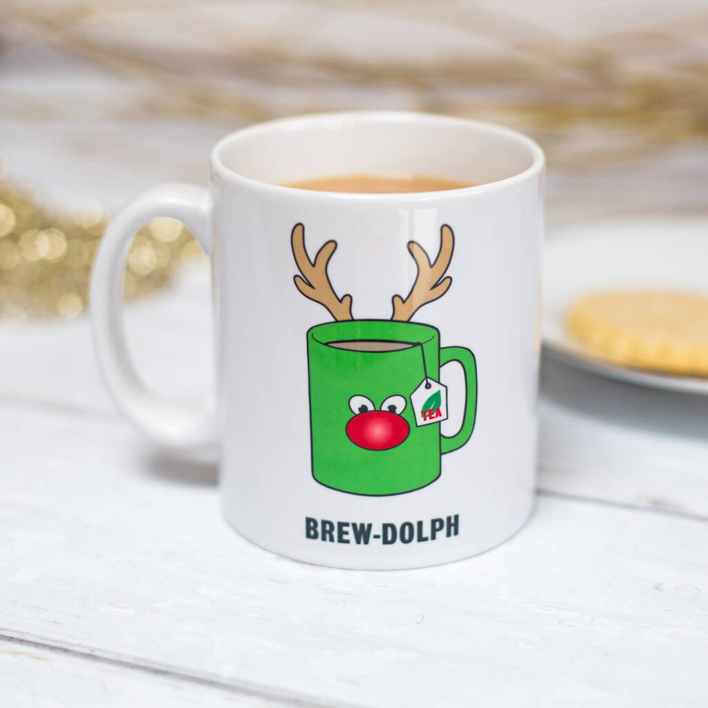 'Brewdolph' Funny Christmas Mug By Of Life & Lemons