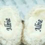 Bear Baby Slippers, Personalised, 0 To Six Months, thumbnail 2 of 5