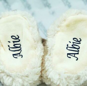 Bear Baby Slippers, Personalised, 0 To Six Months, 2 of 5