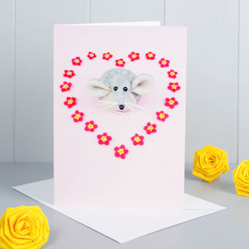 A New Baby Girl Mouse Greeting Card, 2 of 2
