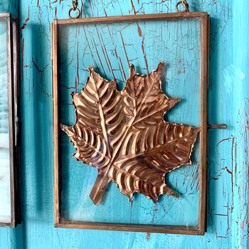 Brass And Glass Copper Leaf Art, 11 of 12