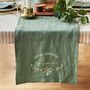 Personalised Sage Green Snowflake Linen Table Runner, thumbnail 1 of 3