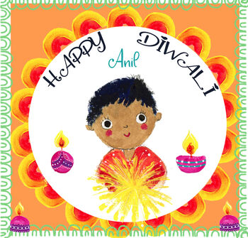 Personalised Diwali Celebration Card, 2 of 8