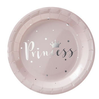 Pink And Silver Foiled Princess Party Paper Plate, 2 of 3