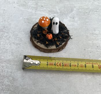Mini Halloween Ghost On A Log Slice, 3 of 5