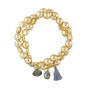 Goa Gold Plated Nuggets Bracelet Set With Gemstone, thumbnail 2 of 7