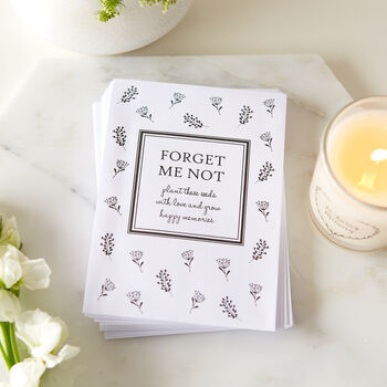 10 Forget Me Not Seed Packet Funeral Favours, 2 of 3