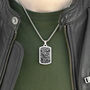 Personalised Men's Snowflake Obsidian Dog Tag Necklace, thumbnail 2 of 8