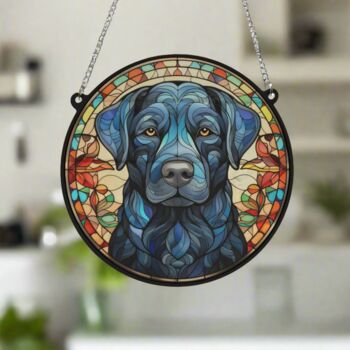 Labrador Black Stained Glass Effect Suncatcher, 4 of 6