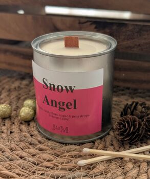Snow Angel Wood Wick Candle For Christmas, 3 of 5