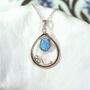 Silver Blue Fire Opal Necklace, thumbnail 5 of 7