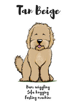 Cockapoo Personalised Dog Name And Personality Print, 3 of 9