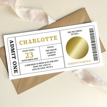 Personalised Concert Ticket Scratch And Reveal, 4 of 7