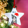 Cute Cat Wearing Santa Hat Decoration Personalised, thumbnail 8 of 12