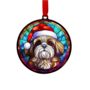 Shih Tzu In Santa Hat Suncatcher Decoration, thumbnail 5 of 6