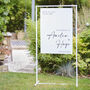 White Metal Entrance Sign Stand, thumbnail 1 of 4