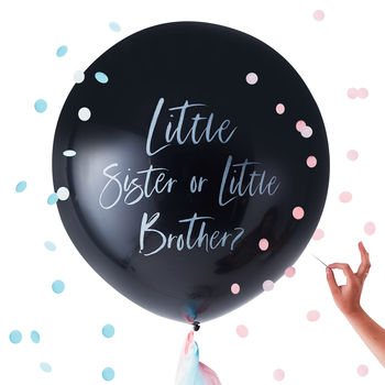 Baby Shower Reveal Little Brother Or Sister Balloon Kit, 2 of 3