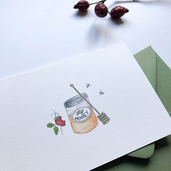 ‘My Honey’ Hand Illustrated Romance Valentine's Card, 2 of 2