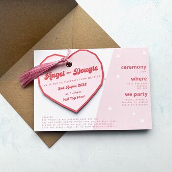 Retro Heart Wedding Invitation, 5 of 11
