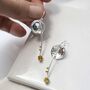 Sterling Silver Abstract Comet Earrings, thumbnail 4 of 5