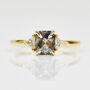 Emerald Cut Salt And Pepper Diamond Trilogy Engagement Ring, thumbnail 3 of 3