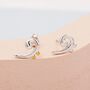 Bass Clef Music Note Stud Earrings In Sterling Silver, thumbnail 1 of 11