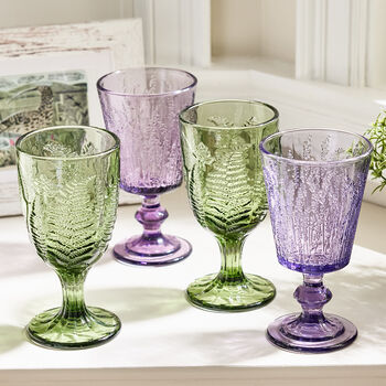 Heather Garden Four Luxury Wine Goblets, 3 of 7