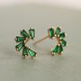 Emerald Pinwheel Stud Earrings, thumbnail 1 of 6