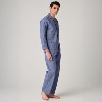 Men's 'Navy Paisley' Crisp Cotton Pyjama Set, 2 of 4