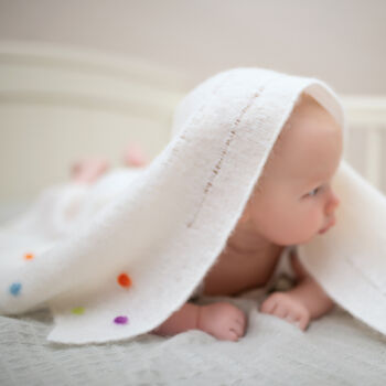 Cashmere Baby Blanket With Personalised Embroidery, 5 of 9