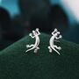 Lizard Stud Earrings In Sterling Silver, thumbnail 1 of 12