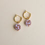 Colourful Circle Charm Hoop Earrings, thumbnail 2 of 4