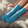 Plain Women's Bed Socks – Aqua, thumbnail 1 of 5