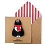 Handmade Santa Black Cat Personalised Christmas Card, thumbnail 1 of 5